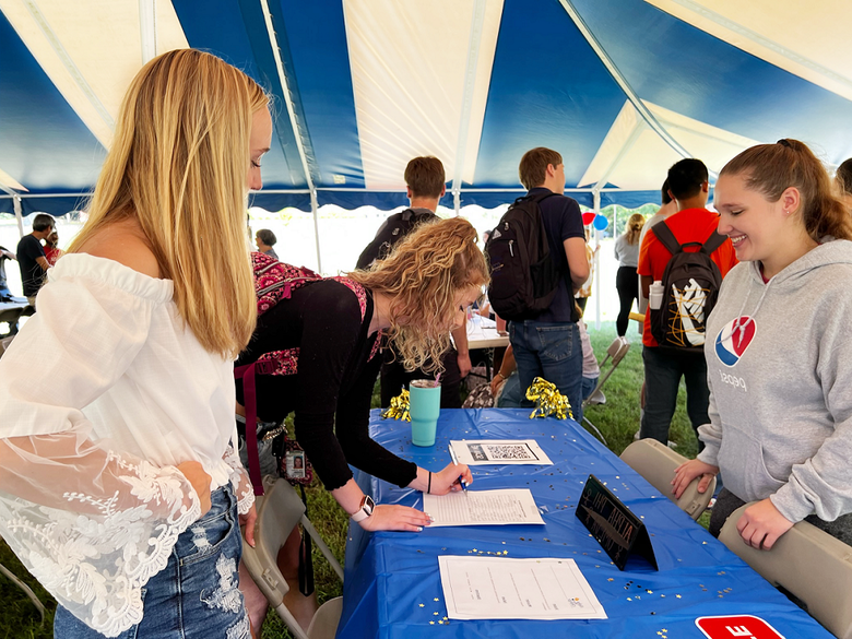 Students at the Connections Fair