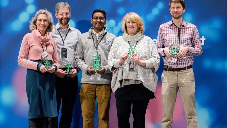 group shot of 2018 open innovation challenge presenters