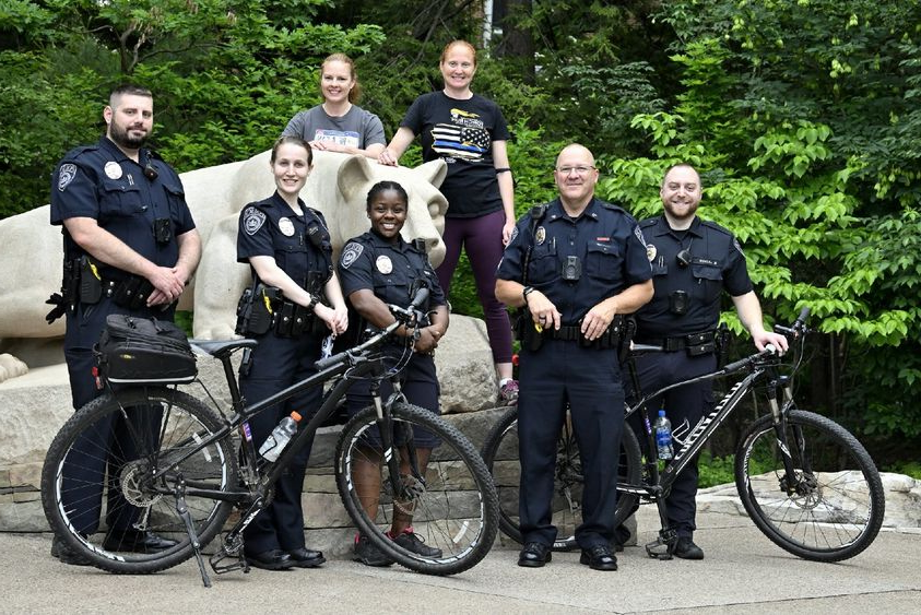 Penn State police officers at the Lion Shrine